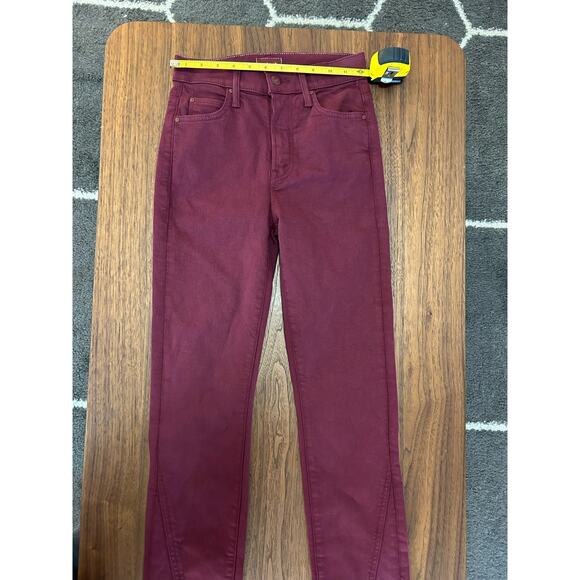 Mother Jeans The Rascal Sliced Up Heel Jeans In Burgundy Women’s Size 24 NWOT - Picture 7 of 10